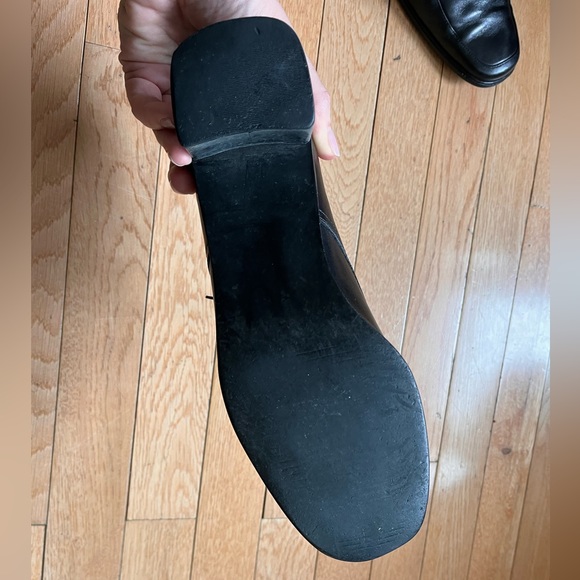 Black Heeled Lace Up Loafers - Picture 4 of 8